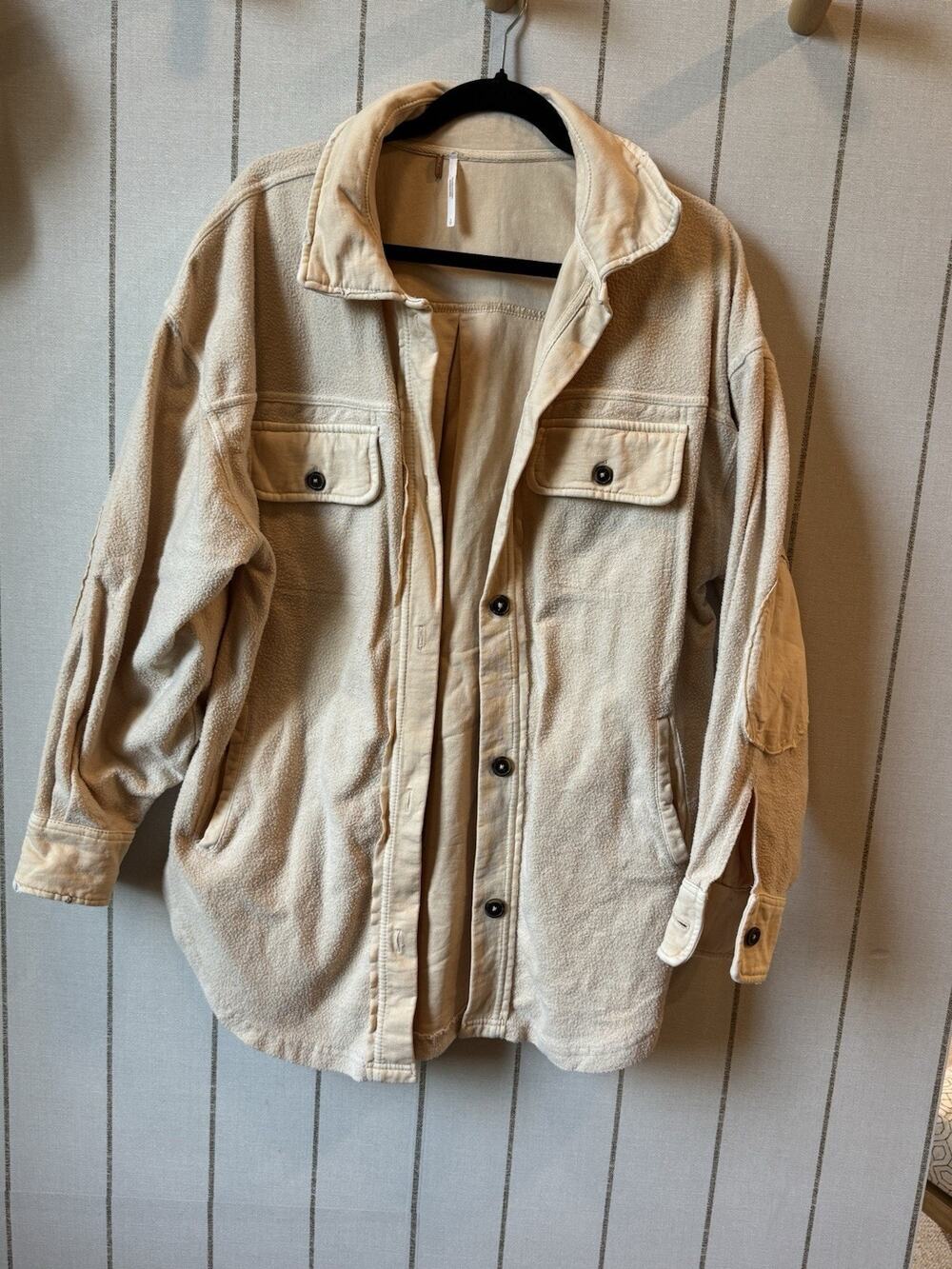 Free People Ruby Jacket Shacket Apricot Peach Small Sweetheart Sunrise